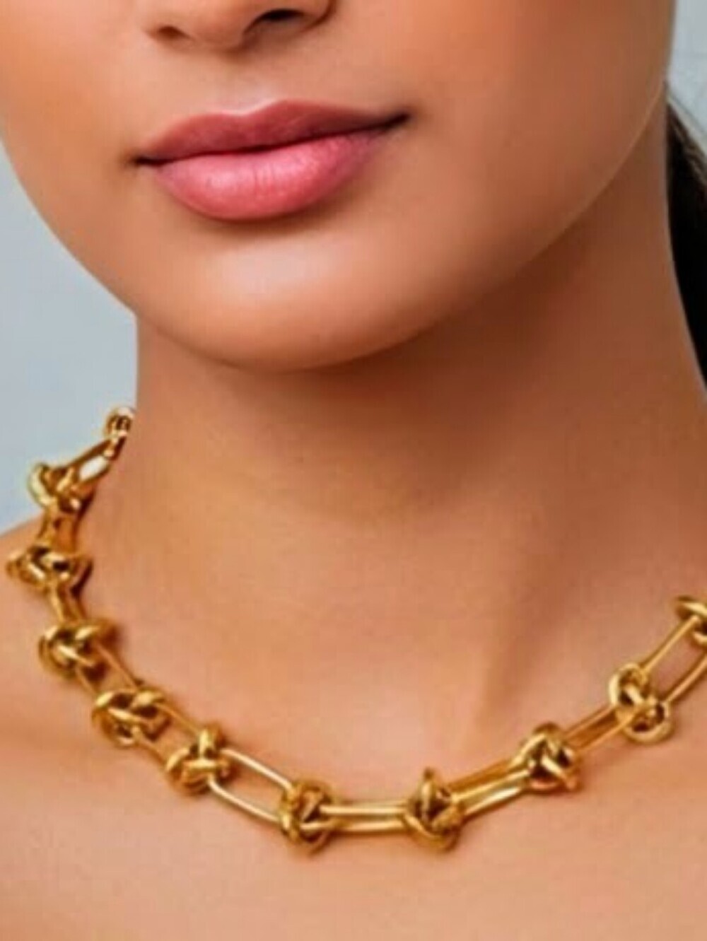 18kt Gold Over Stainless Twist Knot Necklace